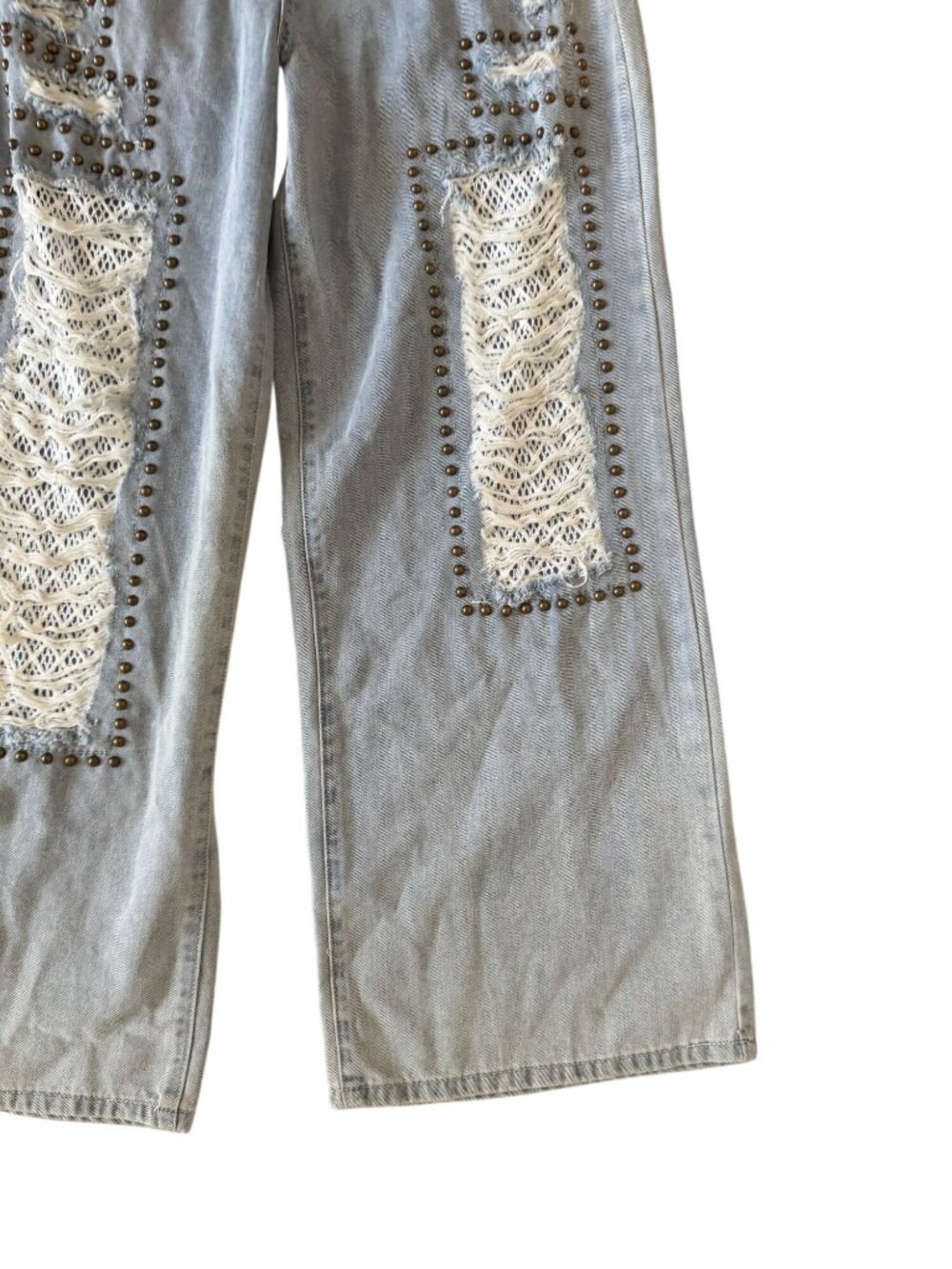 POL Denim Lace Wide Leg Jeans Size Small Womens - Picture 6 of 7